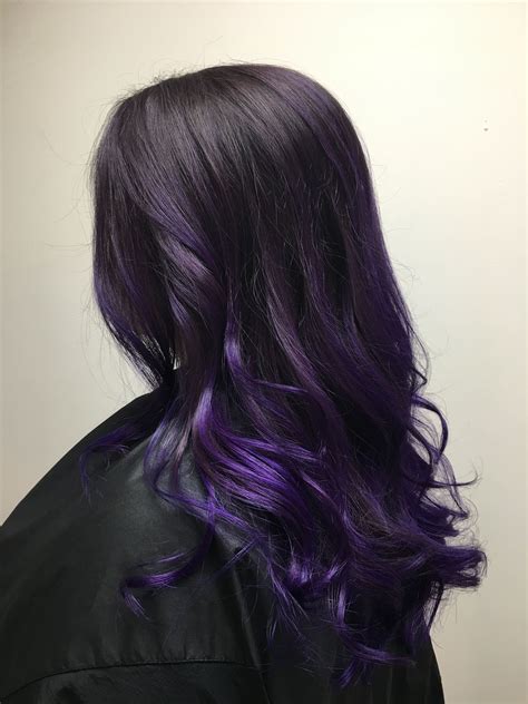 black hair and purple tips|black girl with purple hair.